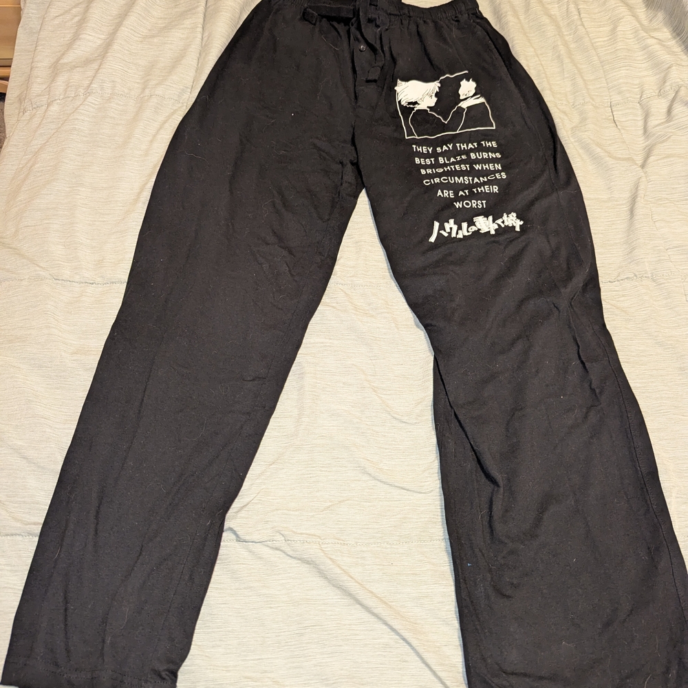 Howl's Moving Castle Black Graphic Lounge Pants
